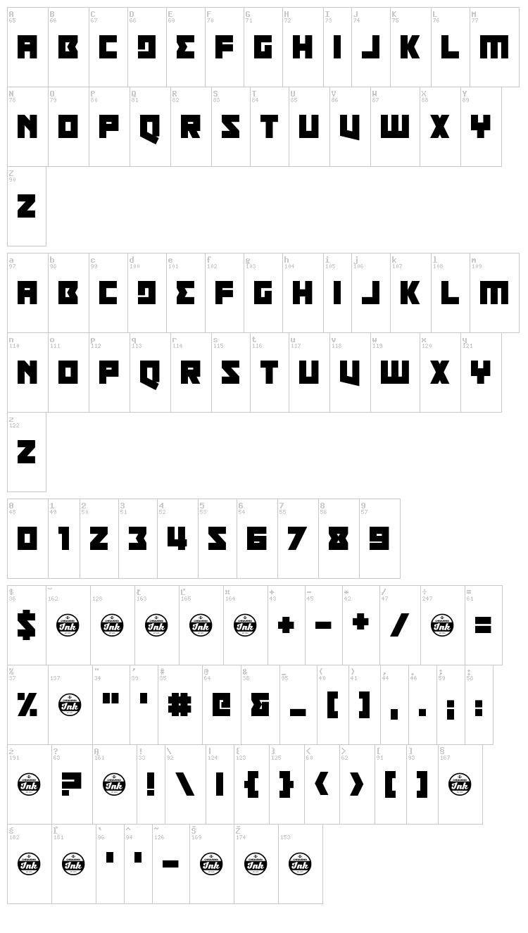 Qui Finn font map